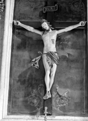 Statue (d'applique, petite nature) : Christ en croix, église paroissiale Notre-Dame-de-Lorette (Séglien)