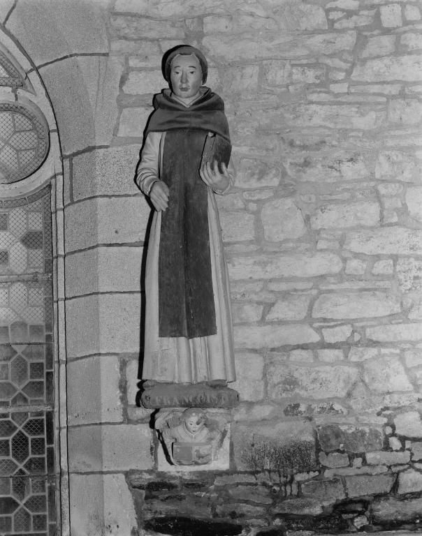Statue (petite nature, d'applique) : saint Vincent Ferrier, dit saint François d'Assise, chapelle Notre-Dame-du-Loc (Saint-Avé)