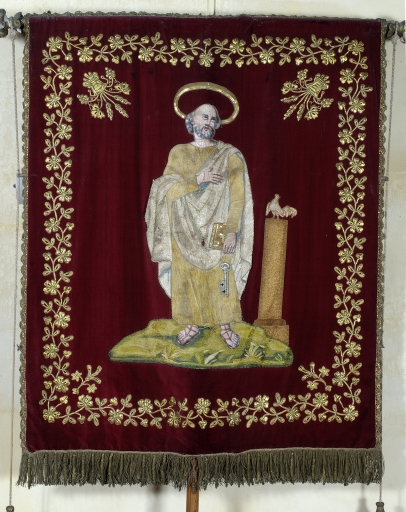 Bannière de procession paroissiale : Immaculée conception, Saint Pierre