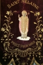 Bannière de procession paroissiale : saint Melaine, Sacré-Cœur du Christ, église paroissiale Saint-Melaine (La Chapelle-de-Brain, anciennement La Chapelle Saint-Melaine)