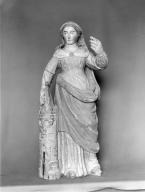 Statue (d'applique, demi-nature) : sainte Barbe, chapelle Notre-Dame-de-Kergoat (Quéménéven)