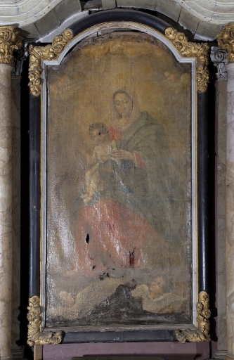 Tableau d'autel dans son cadre : Vierge à l'enfant