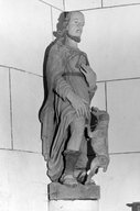 Statue (2, d'applique, en pendant, petite nature) : sainte femme, saint Roch, chapelle Saint Roch (Plounévez-Quintin)