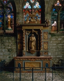 Autel, retable (autel secondaire, autel tombeau, retable architecturé à niche), de sainte Anne, (anciennement retable numéro 1), église paroissiale Notre-Dame-de-Roscudon (Pont-Croix)