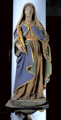 Statue sur socle : sainte Apolline