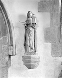 Statue (d'applique, petite nature) : sainte Barbe, chapelle Notre-Dame-de-Penhors (Pouldreuzic)