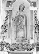 Statue (d'applique, petite nature) : saint Louis, église paroissiale Notre-Dame-de-Lorette (Séglien)