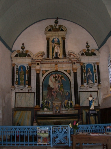 Ensemble autel, tabernacle, gradins d'autel, retable du maître-autel
