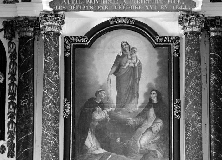 Tableau : la Donation du rosaire, église paroissiale Sainte-Marie-Madeleine (Meucon)