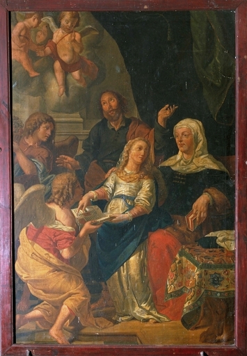Tableau : Education de la Vierge, avec saint Joachim et des anges