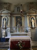 Autel, retable, tabernacle (maître-autel, retable architecturé, autel tombeau), église Saint Malo (Saint-Malo-de-Beignon)
