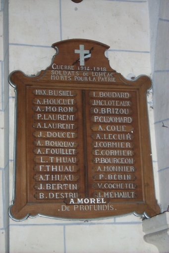 Tableau commémoratif des morts de la guerre 1914-1918