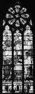 Verrière à personnages de la baie 6 : Mort de saint Joseph, église paroissiale Saint-Pierre (Plouescat)