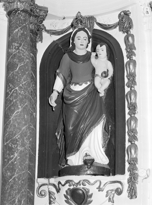 Statue (d'applique, petite nature) : Vierge à l'Enfant, église paroissiale Sainte-Marie-Madeleine (Meucon)