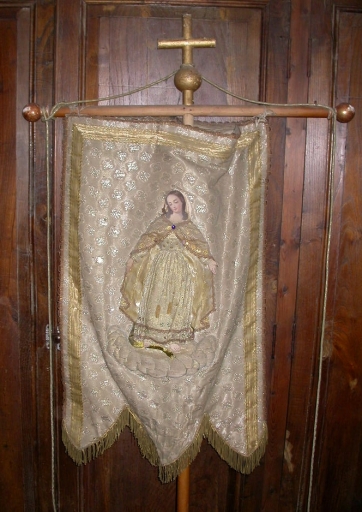 Bannière de procession 3 : Immaculée conception ; coeurs enlacés