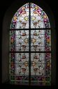 Ensemble des 5 verrières décoratives de la sacristie (baies 3 à 11)