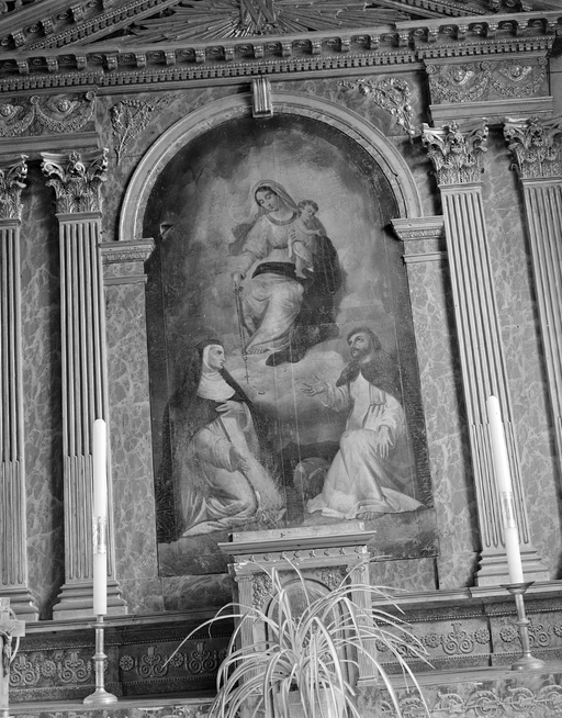 Tableau : donation de rosaire, église paroissiale Saint-Clet (Cléden-Cap-Sizun)