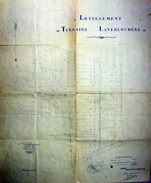 Lotissement Laverlochère, rue Jérôme d' Arradon ; rue Surcouf ; rue de Bernus ; rue de l'adjudant Jean Chotard (Vannes)