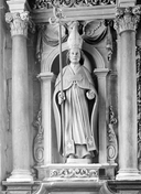 Statue (d'applique, grandeur nature) : saint Caradec (?), église paroissiale Saint-Caradec (Saint-Caradec-Trégomel)