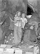 Statue (d'applique, petite nature) : Vierge à l'Enfant dite Notre-Dame de saint Aron, chapelle Saint-Aaron (Pleumeur-Gautier)