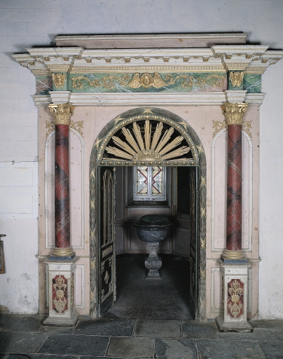 Clôture des fonts baptismaux, église paroissiale Saint-Pérec (Lopérec)