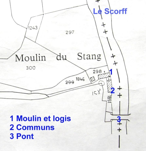 Moulin à eau et pont, le Stang (Guilligomarc'h)