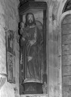 Statue (grandeur nature, d'applique) : saint Joseph et l'Enfant, chapelle Saint-Sébastien (Saint-Ségal)
