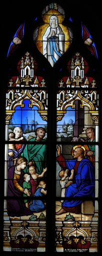 Ensemble de 15 verrières à personnages des baies 1 à 14, 16