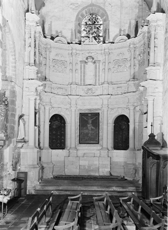 Retable (retable architecturé à niches), abbaye de bénédictins Saint-Gildas, de bénédictins de la congrégation de Saint-Maur, de soeurs de la charité de Saint-Louis (Saint-Gildas-de-Rhuys)