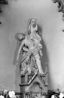 Statue (petite nature, d'applique) : Vierge de Pitié, église paroissiale Saint-Vincent-Ferrier (Calanhel)