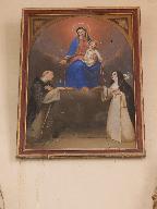 Tableau : Donation du Rosaire à saint Dominique et à sainte Catherine de Sienne, église paroissiale Saint-Gentien (Pluherlin)