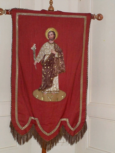 Bannière de procession : saint Joseph, IHS