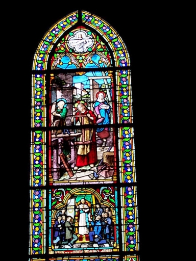 Verrière à personnages de la baie 5 : sainte Famille à Nazareth