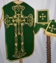 Ornement vert 3 : chasuble, bourse de corporal, étole, voile de calice (Guipry fusionnée en Guipry-Messac en 2016)