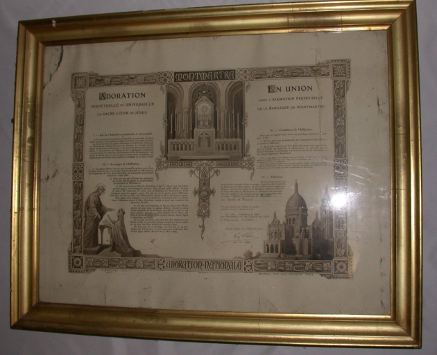 Estampe : Adoration perpétuelle et universelle du Sacré Coeur de Jésus