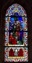 Verrière à personnages de la baie 9 : saint Jean-Baptiste prêche au bord du Jourdain
