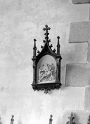 Lambris de hauteur, autel (3), tabernacle (3), clôture de choeur, stalles, style néo-gothique, chapelle Saint-Yves (Priziac)