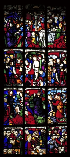 Verrière baie 0 (verrière figurée) : Vie du Christ (La)