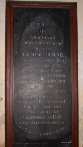 Dalle funéraire de l'abbé Jean-Marie Cheminel