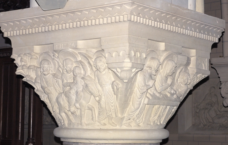 Ensemble de 26 chapiteaux : Scènes de la vie du Christ, miracles, Eucharistie