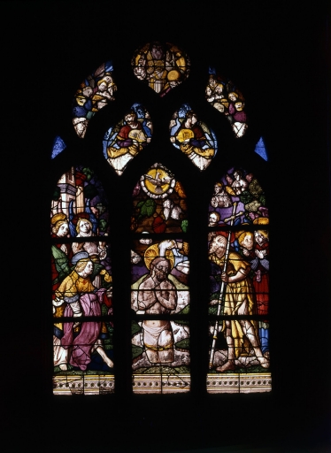 Verrière : Le baptême du Christ, chapelle du Notre-Dame-du-Crann (Spézet)