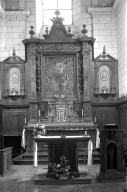 Autel, retable, tabernacle, tableau (maître-autel, autel tombeau, retable architecturé), style néo-Renaissance, église paroissiale Notre-Dame (Essé)