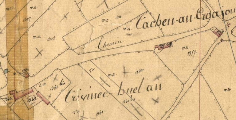 Ancienne croix de chemin (vestige), Tachenn-an-Croajou (Ploumilliau)