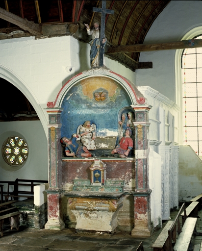 Autel retable de la Résurrection (autel secondaire), Saint-Nicodème (Pluméliau fusionnée en Pluméliau-Bieuzy en 2019)