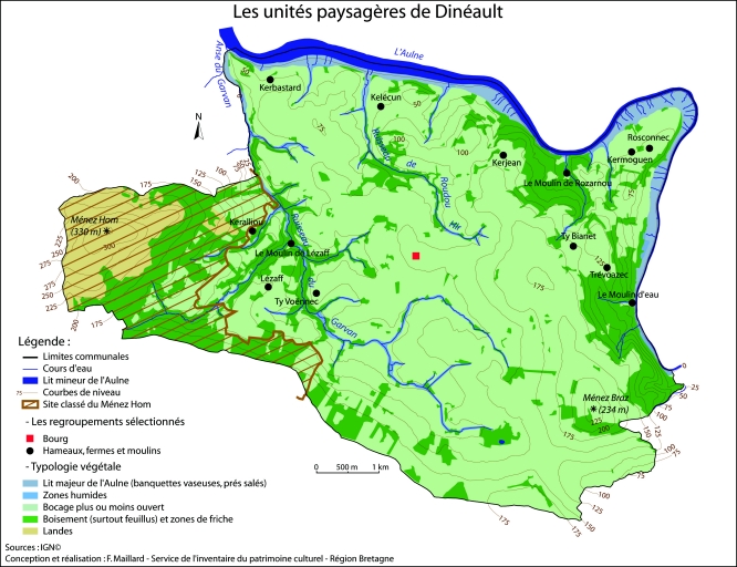 Les maisons, fermes et hameaux de Dinéault
