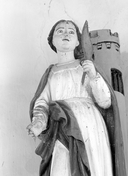 Statue : Sainte Barbe, chapelle de la Croix-Marie, la Gaudinais (Ploërmel)