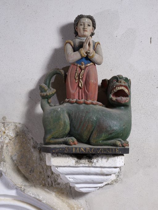 Statuette : Sainte Marguerite d'Antioche, chapelle Sainte-Suzanne (Sérent)