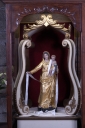 Statue de Vierge à l'Enfant et dais de procession