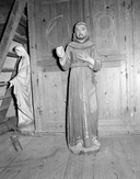 Statue (d'applique, petite nature) : saint François d'Assise, église paroissiale Saint-Demet (Plozévet)