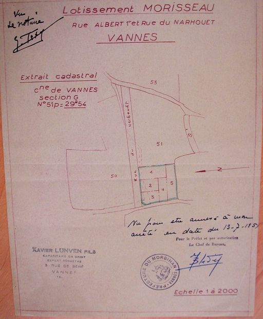 Lotissement Morisseau, 19, 21, 23 rue du Narhouët ; 41, 43 rue Albert 1er (Vannes)
